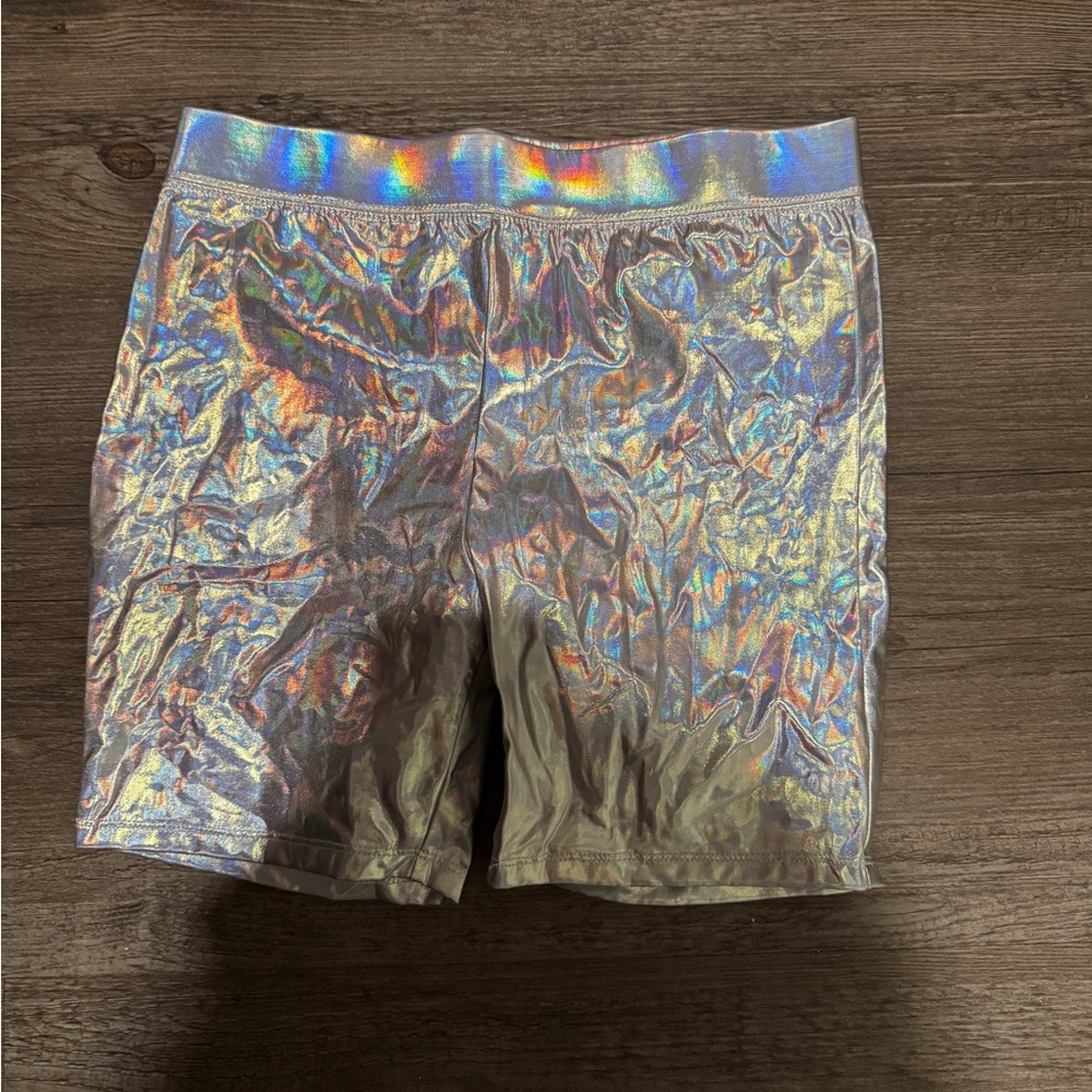 Forever 21 Holographic Silver Shorts